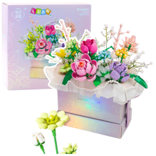 Lean Toys Építőelemek Összetétel Dobozban Virágdoboz Lila LED 706db. építkezés