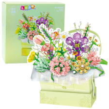 Lean Toys Építőelemek Összetétel Dobozban Virágdoboz Zöld LED 750db. építkezés