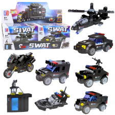 Lean Toys Építőtégla Járművek Szállítás SWAT 2in1 92-117 db. építkezés