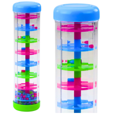 Lean Toys Érzékelőcső esőzuhany csörgő színes golyók 20cm készségfejlesztő