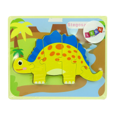 Lean Toys Fa Puzzle dinoszaurusz Stegosaurus sárga puzzle, kirakós