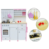Lean Toys Fából készült konyha gyerekeknek Rózsaszín és fehér Paula nyitóelemek