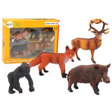 Lean Toys Figurák készlete: erdei állatok, szarvas, vaddisznó, róka, gorilla játékfigura