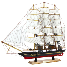 Lean Toys Gyűjthető Modell Dekoratív Háromárbocos vitorláshajó Fehér 53x45cm makett