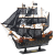 Lean Toys Gyűjtőmodell dekoratív vitorláshajó fekete gyöngy 49x43cm
