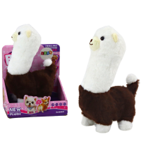 Lean Toys Interaktív futójáték Pet Llama Alpaca Brown 23cm plüssfigura