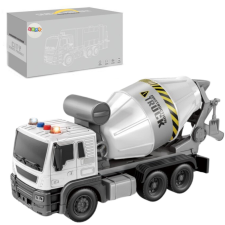 Lean Toys Kék betonkeverő forgó körte hangfények autópálya és játékautó