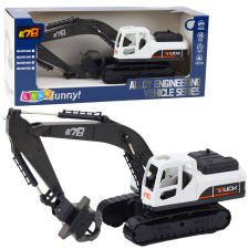 Lean Toys Lánctalpas kotró markolat mozgatható kanál 360°-ban forgatható autópálya és játékautó