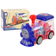 Lean Toys LED-es mozdony súrlódó hajtás átlátszó kisvasút