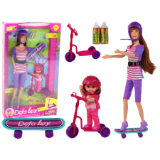 Lean Toys Lucy Doll Set Lila roller gördeszkás sisakok baba
