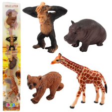 Lean Toys Minifigurák készlet Vadállatok csimpánz zsiráf 6-9cm 4db játékfigura
