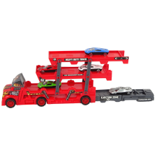 Lean Toys Nagy, 3 szintes teherautó pótkocsi Nehéz teherautó Kihúzható autóindító rámpával autópálya és játékautó