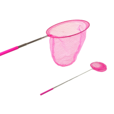 Lean Toys Pillangóháló rovarháló összecsukható teleszkópos 85 cm rózsaszín homokozójáték