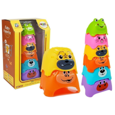 Lean Toys Piramis egy baba Animals Cups készségfejlesztő