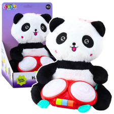 Lean Toys Plüss Panda dobokkal Mascot ennivaló ennivaló fények hangzik plüssfigura