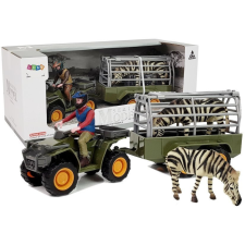 Lean Toys Quad egy Trailer Transporter Figurines Zebra-val játékfigura