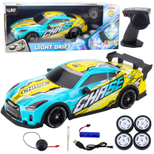 Lean Toys RC távirányítós sportautó türkiz megvilágított drift karosszériával távirányítós modell