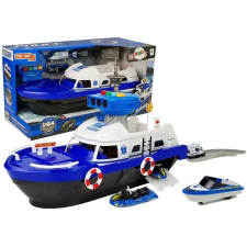 Lean Toys Rendőrségi szállítóhajó autókkal, hangokkal és fényekkel autópálya és játékautó