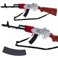 Lean Toys Rifle Shotgun Prop Shoulder Strap Brown Sounds 65cm katonásdi