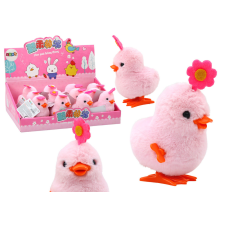 Lean Toys Rózsaszín Ugró Tyúk Felhúzó Tyúk Virággal játékfigura