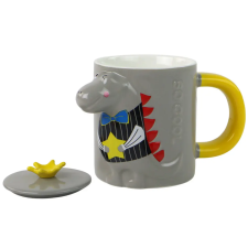 Lean Toys Szürke Dinosaur Infuser bögre 400 ml konyhakészlet