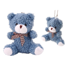 Lean Toys Teddy Bear Blue plüss kis ennivaló kabalája kulcstartó 10cm plüssfigura