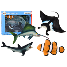 Lean Toys Tengeri állatfigura szett cápa delfin rája 5 db játékfigura