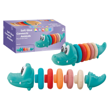 Lean Toys Totyogó oktatási készlet puha piramis krokodil készségfejlesztő