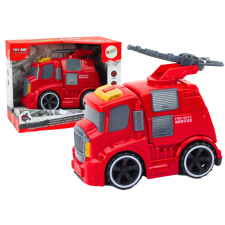 Lean Toys Tűzoltóság Fire Truck Cannon Sounds Lights Drive Red autópálya és játékautó
