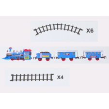 Lean Toys Vonatkészlet, 3 akkumulátoros autó, pályák fény- és hangeffektusok kisvasút