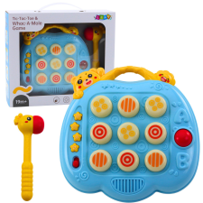 Lean Toys Whac-A-Mole ügyességi játék Kalapács kisgyermekeknek kék készségfejlesztő