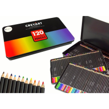 leantoys 120 Darabos Művészkréta Készlet Fémdobozban (16121) kreatív és készségfejlesztő