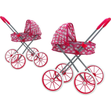 leantoys Babakocsi Nagy Kerekek Összecsukható Rózsaszín Szívek (17740) babakocsi
