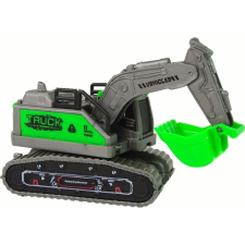 leantoys Építőipari Jármű Zöld Kotrógép Súrlódó Hajtás 15417 (15417) autópálya és játékautó