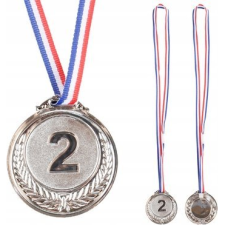 leantoys Ezüst érem Második Hely Trophy Award Cink 6,5 cm 20948 (20948) party kellék