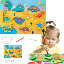 leantoys Fából Készült Kirakómágnesek Zsinór Átlapoló Dinoszauruszok 22029 (22029) puzzle, kirakós