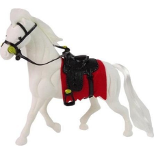 leantoys Fehér Ló Nyereggel Figura 13378 (5905323216037) plüssfigura
