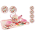 leantoys Fém teáskészlet pattogatott kukoricával gyerekeknek, 14 részes MCT 5818 játék