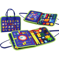 leantoys Filc Érzékszervi Oktatási Manipulációs Tábla Kék (17963) oktatójáték