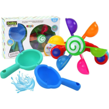 leantoys Forgó Fürdőjáték Színes Tálak, Két Kanál 17479 (17479) fürdőszobai játék
