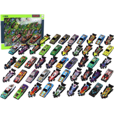 leantoys Játékautó Készlet 50 db Többszínű Játékautók (16534) autópálya és játékautó