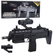 leantoys Játékpuska Fegyver Lámpák Hangok Irányzó Fekete 41cm – 24256 (24256) katonásdi