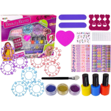 leantoys Nagy Körömfestő Készlet - Körömlakkokkal, Matricával, Elválasztókkal, Lányoknak (12443) szépségszalon