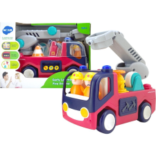 leantoys Oktatási Interaktív Tűzoltóállomás - Kisgyermekek Számára, Hangokkal, Fényekkel (12805) autópálya és játékautó