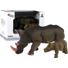 leantoys Orrszarvú Figura Készlet - Kölyökkel, 2 db (12313) játékfigura