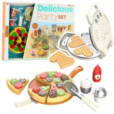 leantoys Pizza Gofri Készlet Kiegészítőkkel Konyhai Kiegészítők Gyerekeknek – 23760 (23760) konyhakészlet