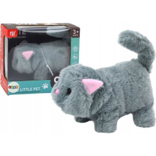 leantoys Plüss Interaktív Kisállat Macska Sétál Miau Szürke (17602) készségfejlesztő