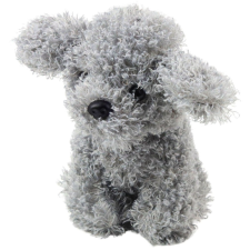 leantoys Plüss Játék Miniatűr Uszkár Kutya, Szürke, 20cm – 22420 (22420) plüssfigura