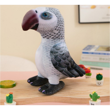 leantoys Plüss Papagáj Kabala - 20 cm, Szürke (16846) plüssfigura