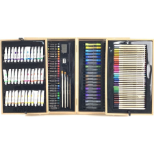 leantoys Professzionális Művészkészlet Fadobozban, 174 darabos – 12862 (5905323210257) kreatív és készségfejlesztő